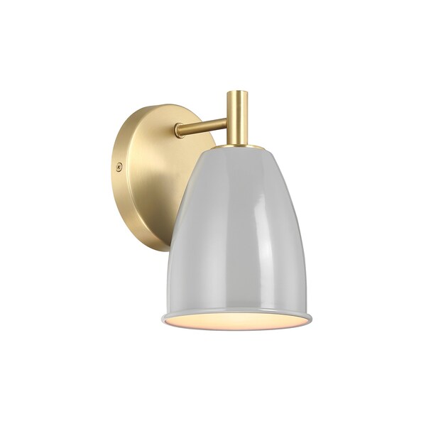 Designers Fountain Biba 8in 1-Light Brushed Gold Modern Indoor Wall Sconce with Metal Shade D287M-WS-BG - main
